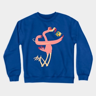 Flamingo Handball Player Crewneck Sweatshirt